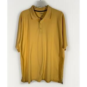 LL Bean Men's XL Polo Shirt Yellow Traditional Fit Regular 100% Cotton